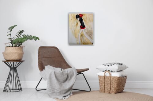L S Lowry StyLe Abstract Oil Painting On Canvas 50 X 40cm Figurative Mini Skirt