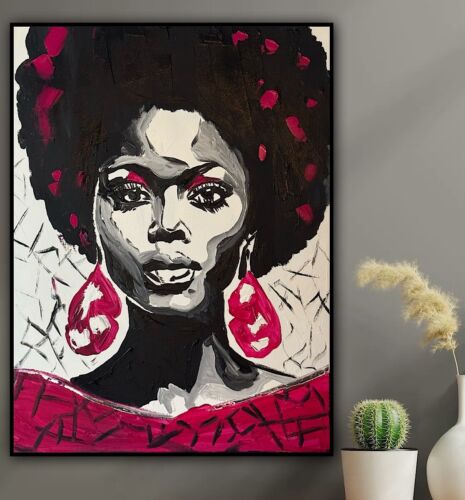 Oka Contemporary Abstract Original Oil Painting 60x45cm Shades Of Grace Woman portrait