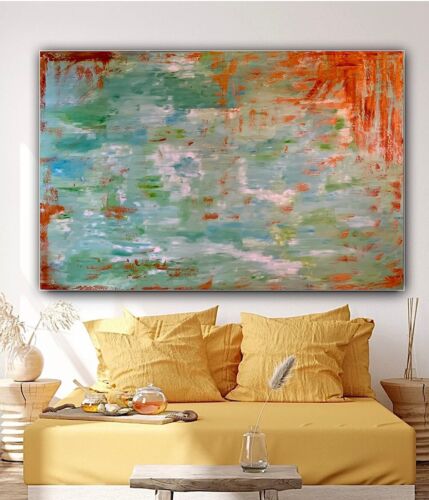 Richter Style Original Abstract Oil Painting On deep Canvas 150x100cm ‘Roheline’