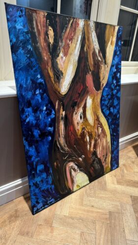 Large Abstract Original Oil Painting On 100x77cm canvas Sculpture Nude Unframed