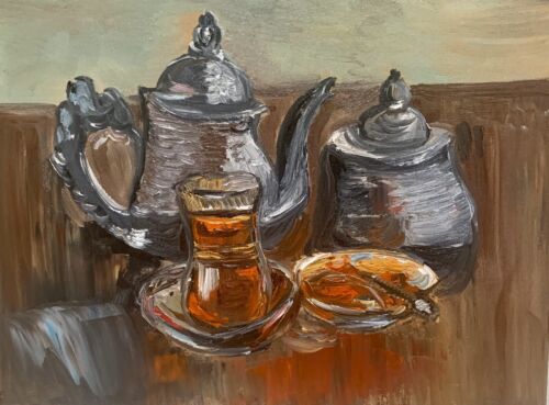 Original Impressionist Oil Painting On 1.5mm Canvas , 30 CmX40cm Turkish Tea