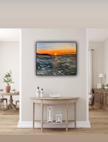 Monet Style Impressionist Abstract original Oil Painting Canvas 50x60cm Ocean 2