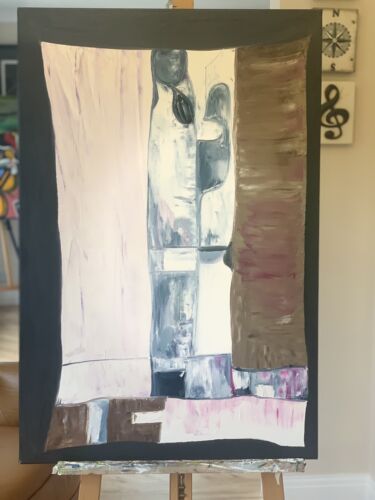 Original Abstract Oil Painting On Canvas, Size 60X90cm In Oka Magazine Richter