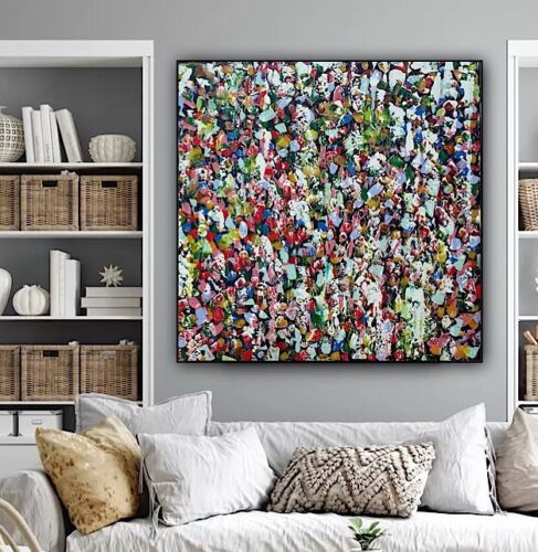 Oka Contemporary Abstract Original Oil Painting On 80x80cm Through The Crowd