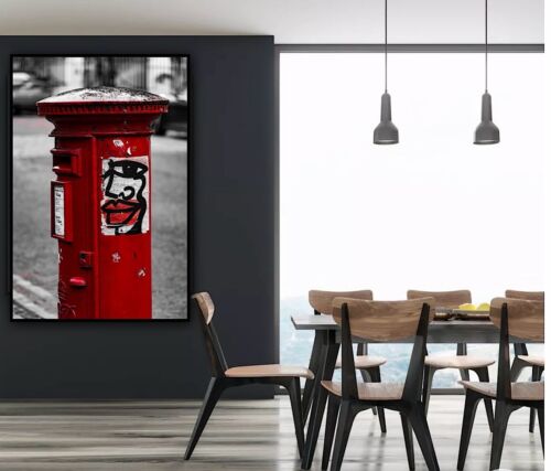 Large Abstract limited print On 81 x 55cm canvas Graffiti Post Box Free postage