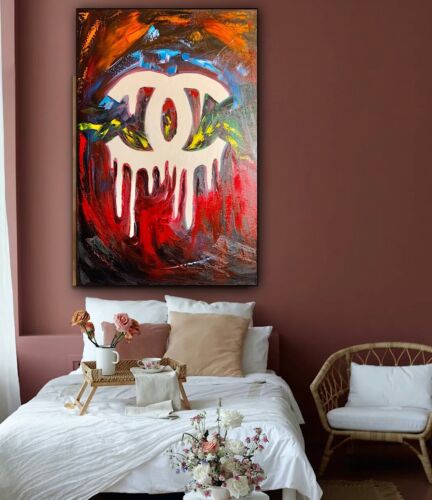 Richter Style Original Abstract Oil Painting On Canvas 76x50cm Luxury Affair