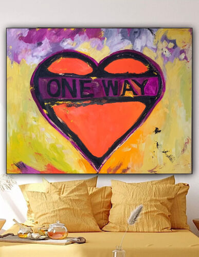 Large Abstract Original Oil Painting On 100x80cm canvas Picasso Road Valentine study
