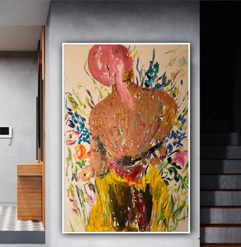 Renoir Style Original Abstract Oil Painting on canvas 90X60cm Woman in a meadow