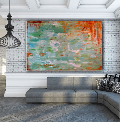 Richter Style Original Abstract Oil Painting On deep Canvas 150x100cm ‘Roheline’