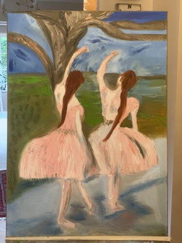 Edgar Degas Rare Oil Painting On Canvas Size 50cm X 70cm ‘Dancers In Pink’ music