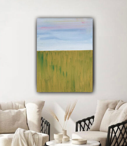 Richter Seaside Ochra, Abstract Oil Painting On Canvas 30cm X 40cm Lake District