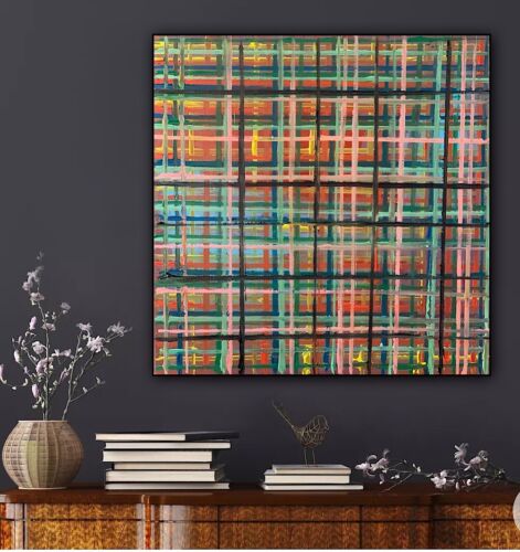 Richter Style abstract Original Oil Painting On Canvas 50x50cm Matrix Oka Vogue