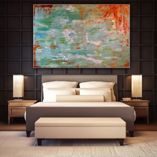 Richter Style Original Abstract Oil Painting On deep Canvas 150x100cm ‘Roheline’
