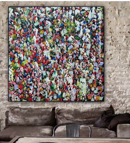 Oka Contemporary Abstract Original Oil Painting On 80x80cm Through The Crowd