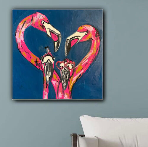 Richter Style Modern Abstract Oil Painting On Canvas 51x51cm Family Love Tate