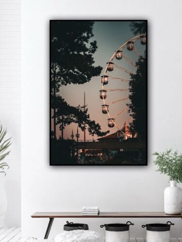 Large Abstract limited print On 81 x 55cm canvas London Eye Night Free postage