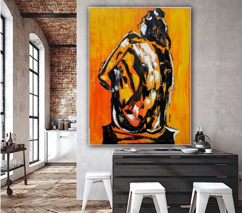 Large Abstract Original Oil Painting On 100x80cm canvas Thinking Of You Nude