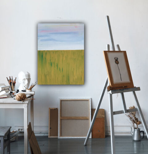 Richter Seaside Ochra, Abstract Oil Painting On Canvas 30cm X 40cm Lake District