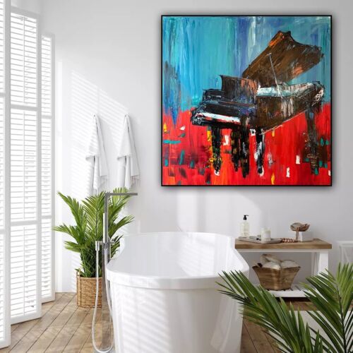 Richter Style Original abstract Oil Painting On Canvas 90X90cm Grand Piano Music
