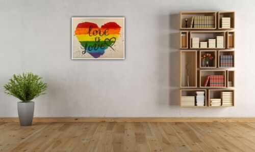 Richter Style Oil Painting On Canvas 50x40cm LGBT Pride Month Love Is Love