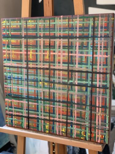 Richter Style abstract Original Oil Painting On Canvas 50x50cm Matrix Oka Vogue