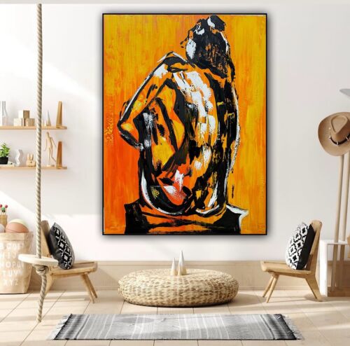 Large Abstract Original Oil Painting On 100x80cm canvas Thinking Of You Nude
