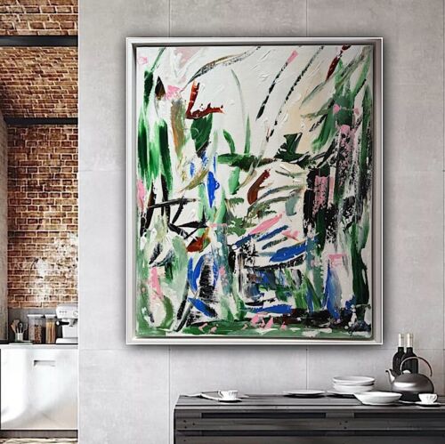 Framed Oka Contemporary Abstract Original Oil Painting Whispers Of The Wind II floral