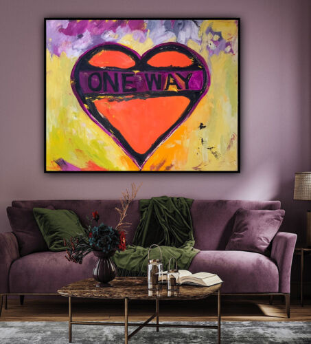 Large Abstract Original Oil Painting On 100x80cm canvas Picasso Road Valentine study