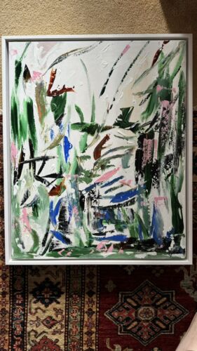 Framed Oka Contemporary Abstract Original Oil Painting Whispers Of The Wind II floral