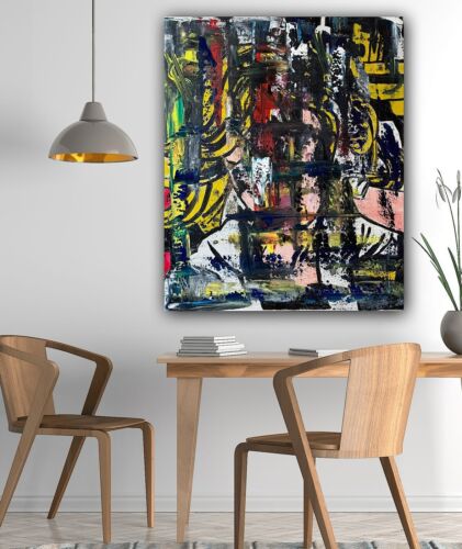 Richter Style Original Abstract Oil Painting On Canvas 50x60cm Graffiti Art