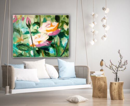 Igor Saharov’s study of Roses Original abstract Oil Painting On Canvas 60x46cm
