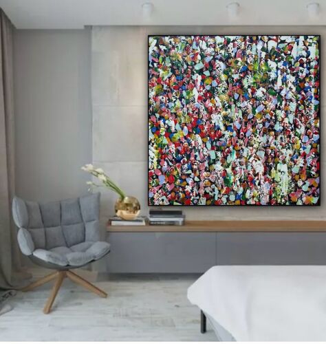 Oka Contemporary Abstract Original Oil Painting On 80x80cm Through The Crowd