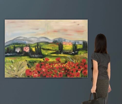 Richter StyLe Abstract Original Oil Painting On Canvas 102x70cm Tuscany Fields