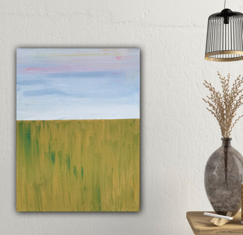 Richter Seaside Ochra, Abstract Oil Painting On Canvas 30cm X 40cm Lake District