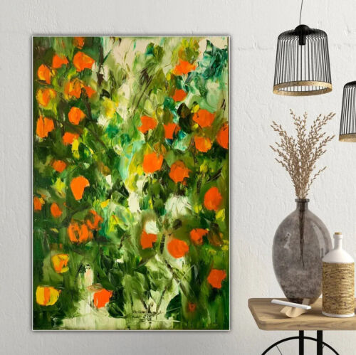 Richter Style Original Abstract Oil Painting On 90X 60cm Canvas Orange Tree