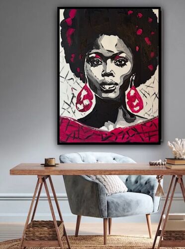 Oka Contemporary Abstract Original Oil Painting 60x45cm Shades Of Grace Woman portrait