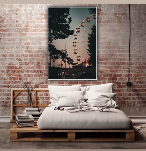 Large Abstract limited print On 81 x 55cm canvas London Eye Night Free postage