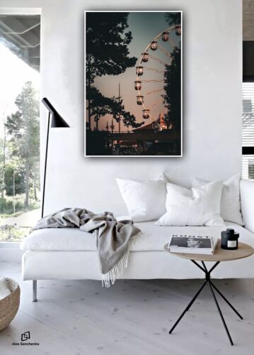 Large Abstract limited print On 81 x 55cm canvas London Eye Night Free postage