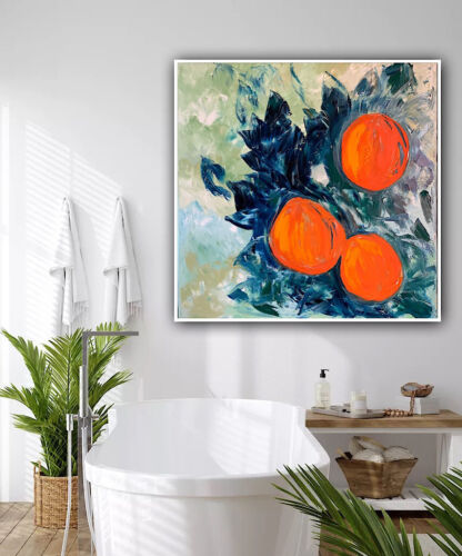 Richter Style Original Abstract Oil Painting On Canvas 80x80cm Orange Tree