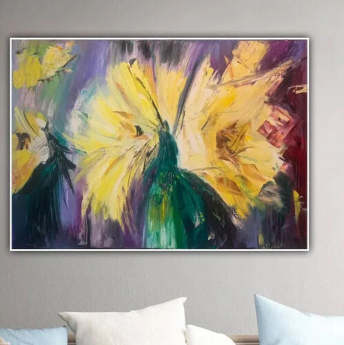 Renoir Style Abstract Original Oil Painting On Canvas 84x60cm Tate Roses Lumen