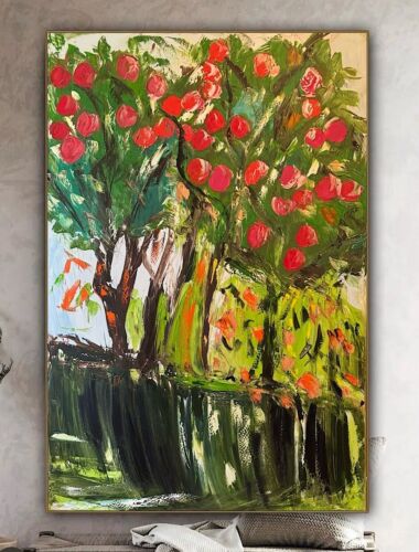 Richter Style Original Abstract Oil Painting On Canvas 150x100cm ‘Apple Trees’ floral