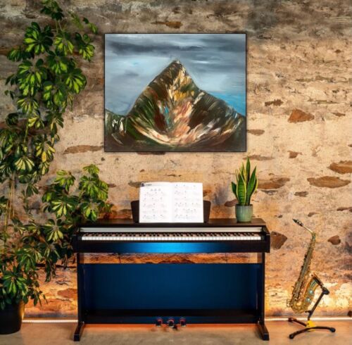 Richter Original Abstract Oil Painting On 1.8cm Canvas 50x60cm Mountain Peak Art