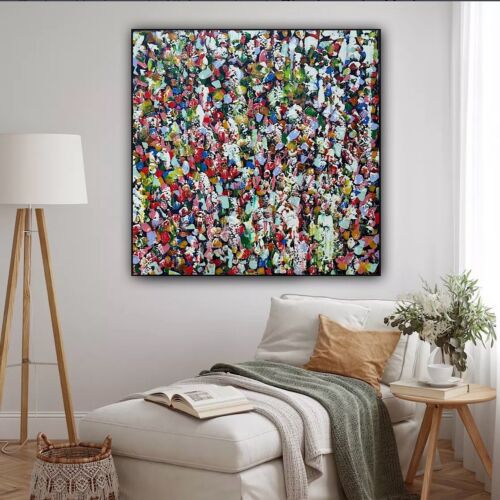Oka Contemporary Abstract Original Oil Painting On 80x80cm Through The Crowd