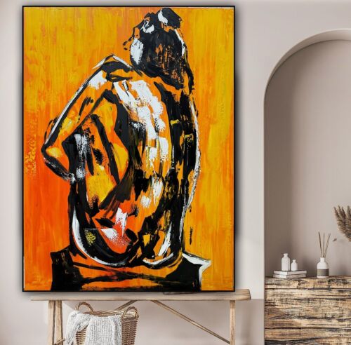 Large Abstract Original Oil Painting On 100x80cm canvas Thinking Of You Nude