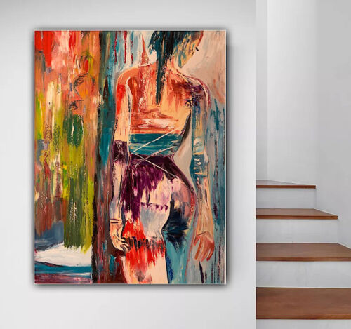 Richter Style Original Abstract Oil Painting On Canvas 100x80cm Morning Nude