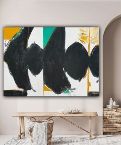 Robert Motherwell Abstract Oil Painting On Canvas 100X76cm Elegy To Spanish Tate study