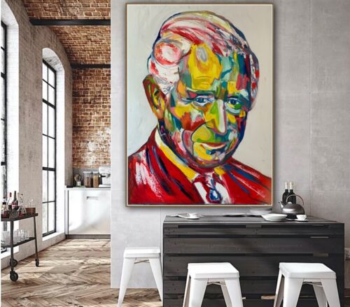 Original Abstract Oil Painting On Canvas 80x60cm King Charles III Coronation portrait