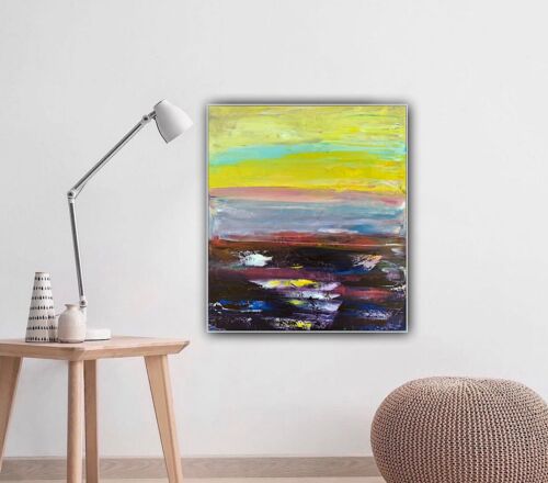 Richter Abstract original oil Painting on Canvas 60X 50cm Sunset seaside escape