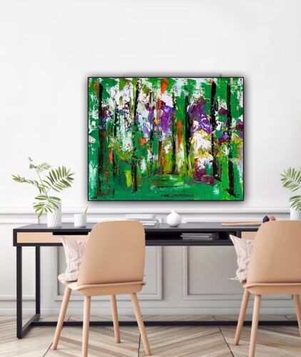 Richter StyLe Abstract original Oil Painting On Canvas 50 X40cm Forest Walk Oka