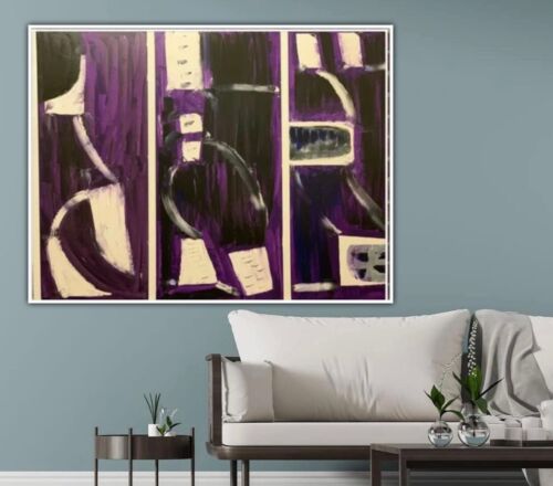 Richter Style Original Abstract Oil Painting On Canvas 122 X 92 Cm Maze